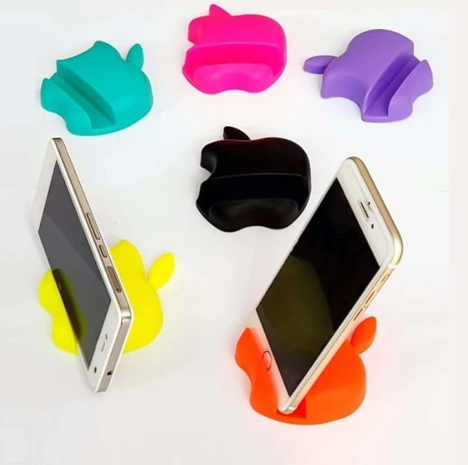 YELPHONES Portable Multi Angel Mobile Phone Apple Shape Stand (Holder) (Color as per Availability) (Pack of 3)